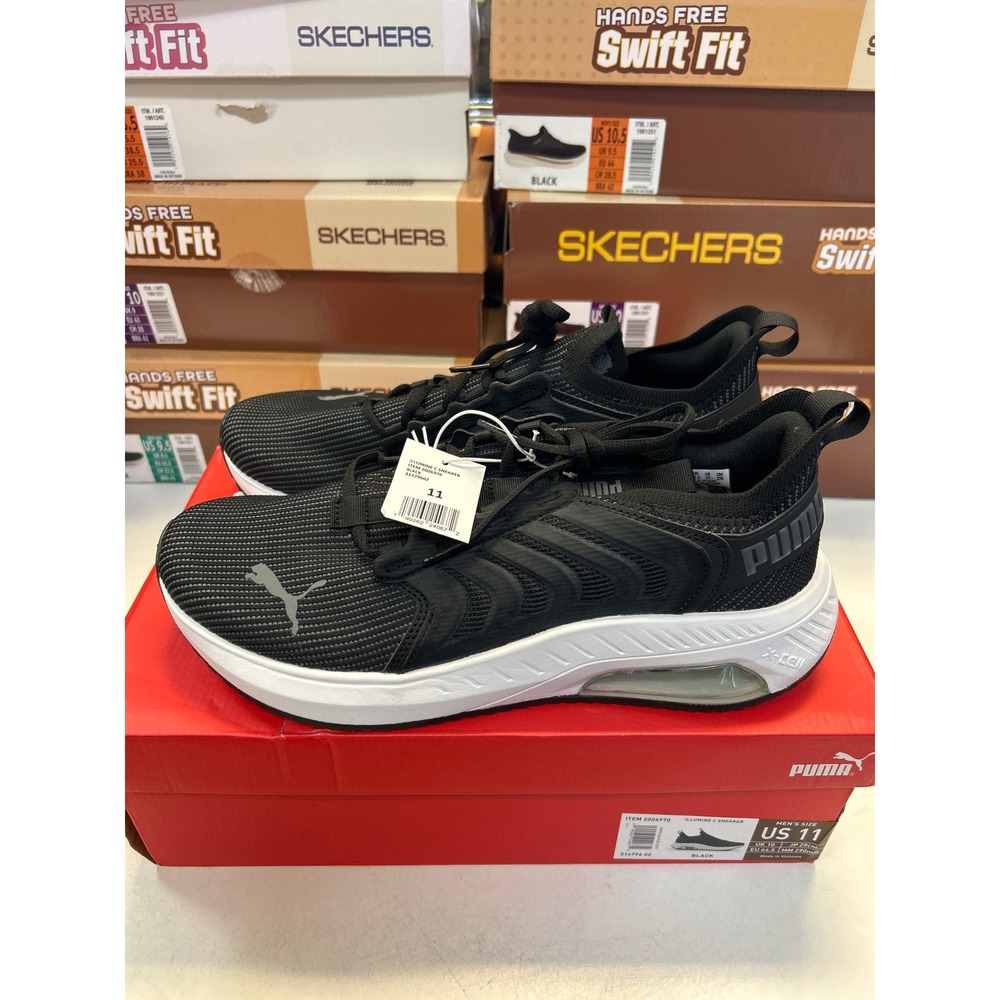 Puma Illumine C Mens Size 11 Black White X-Cell Athletic Running Shoes 0615